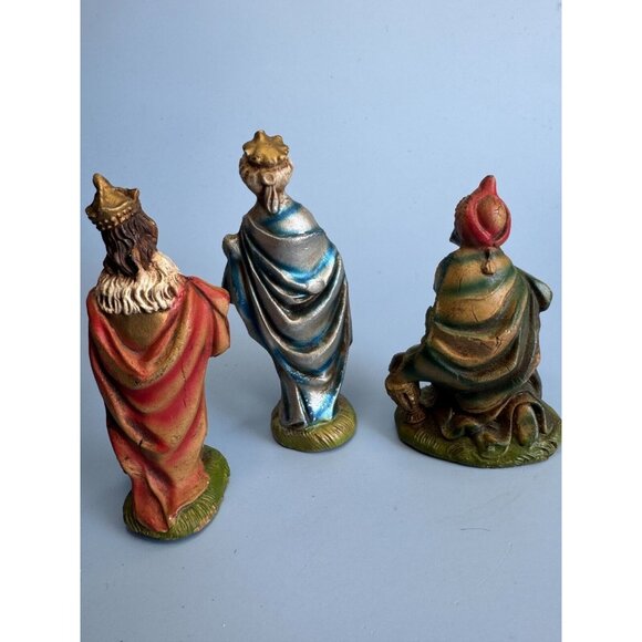 C1950 Vintage 9 Piece Composit Nativity Set Hand Crafted Italy Early Fontanini - Picture 6 of 12
